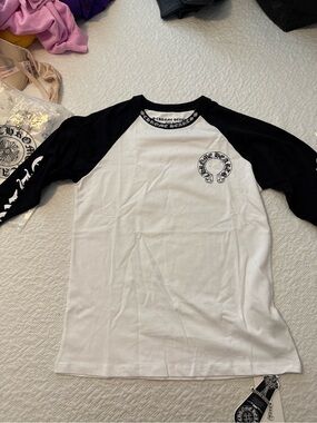 Chrome Hearts White Tee with Black Logo Print M NWT
